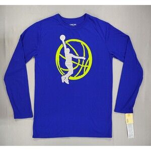 Cherokee Boys Sleepwear Pajama Top XL 16/18 Blue Long Sleeve Basketball Shirt